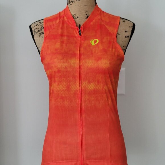 Pearl Izumi Select Cycling Vest Women L Orange Pockets Full Zip Bicycle -34 Bust - Picture 1 of 12